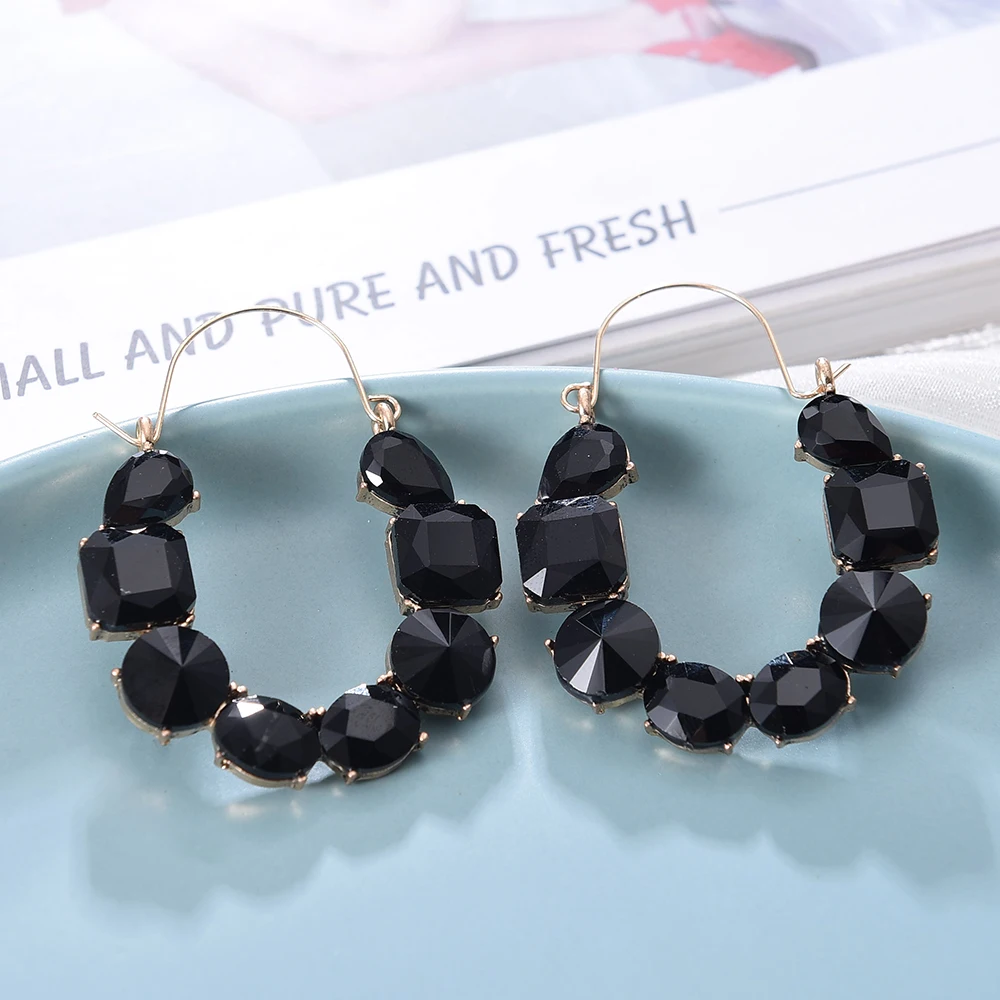 Ztech блестящие красочные стразы подвески висячие серьги для женщин модные