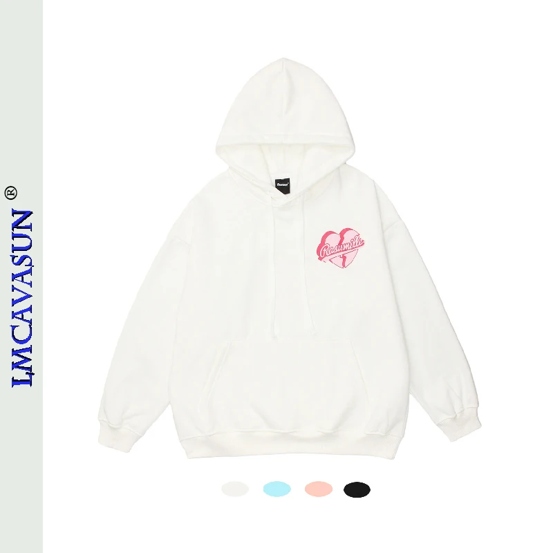 

Уличный Топ LEIMEICHEN, Мужской Ретро Забавный свободный флисовый свитер пары плюс с капюшоном 95074