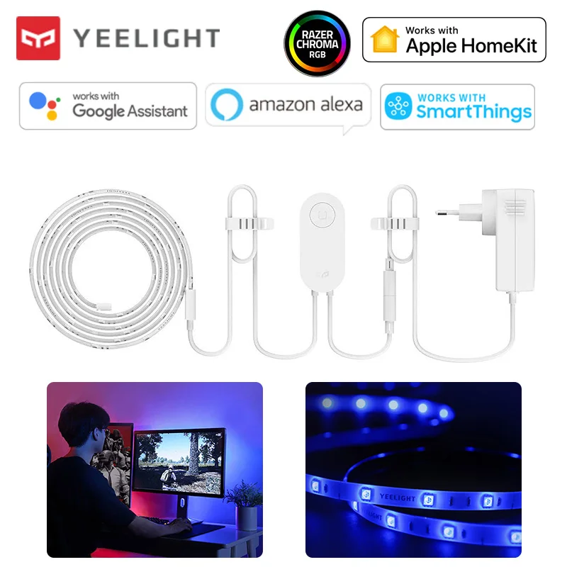 Светодиодная лента Yeelight 1S 2 метра RGB 110 В 220 Wi Fi|Смарт-гаджеты| |