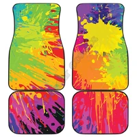 colorful paint splash abstract car floor mats 3d printed pattern mats fit for most car anti slip cheap colorful 02