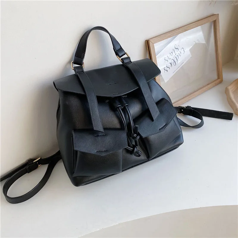 Классический женский рюкзак модная однотонная дорожная сумка повседневный