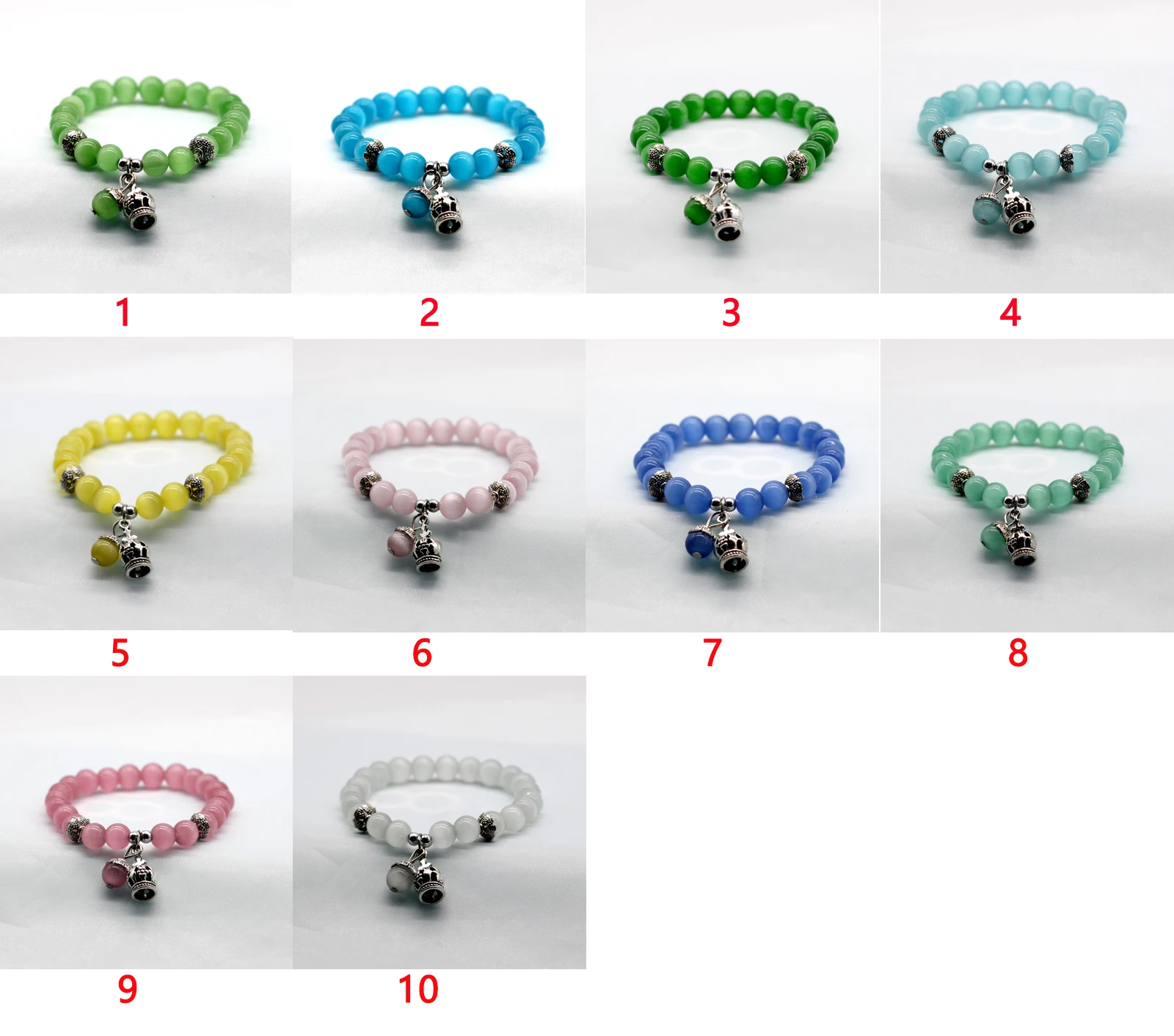 Бусины из натурального камня кошачий глаз 10 цветов|Браслеты| |