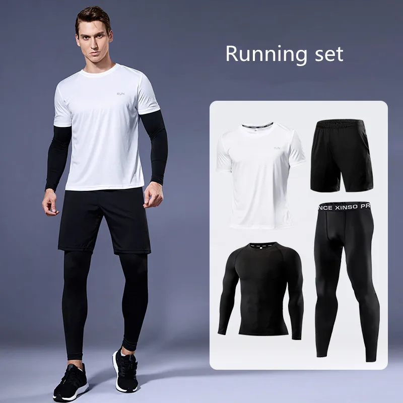 

4Pcs Set Men's Soccer Sweatsuit Sportswear Tracksuit Gym Clothing Running Football Training Suit Conjuntos Masculinos Agasalho