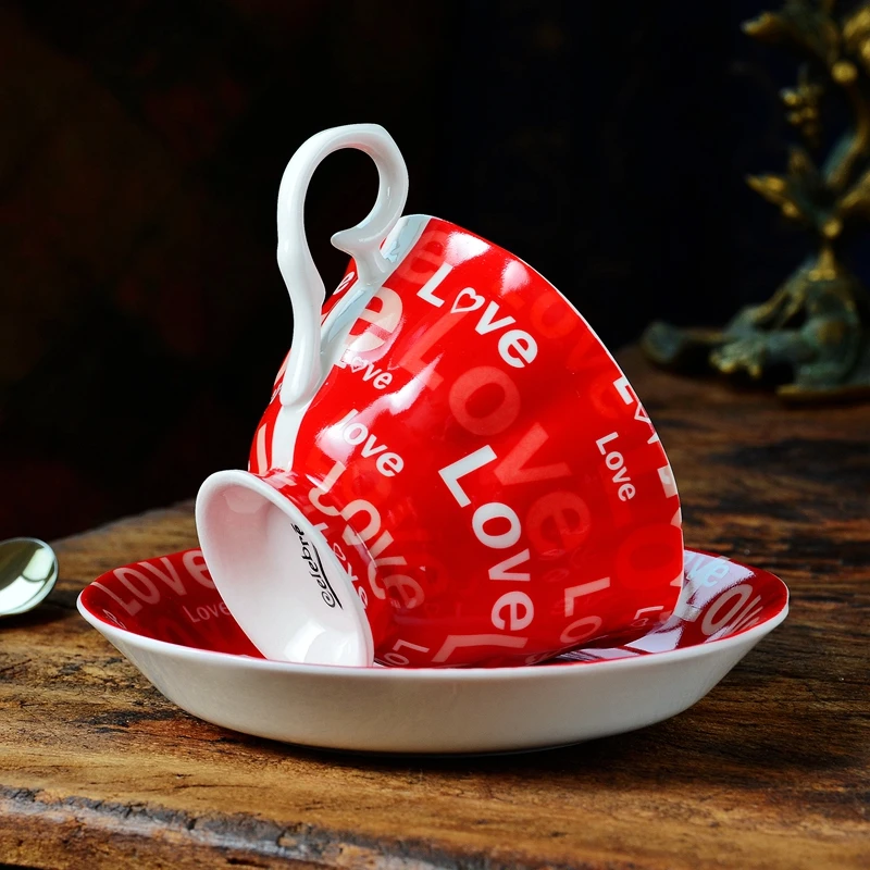 Керамическая кофейная чашка и блюдце в Европейском стиле свадебный подарок