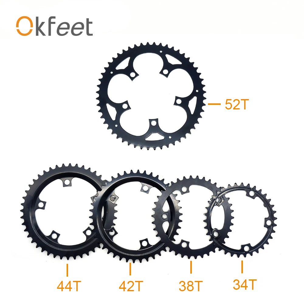 Okfeet TONGSHENG цепь цепи кольцо 52T 48T 38T 36T 34T набор цепных колец для электровелосипеда Средний привод двигателя TSDZ2 комплект электровелосипеда