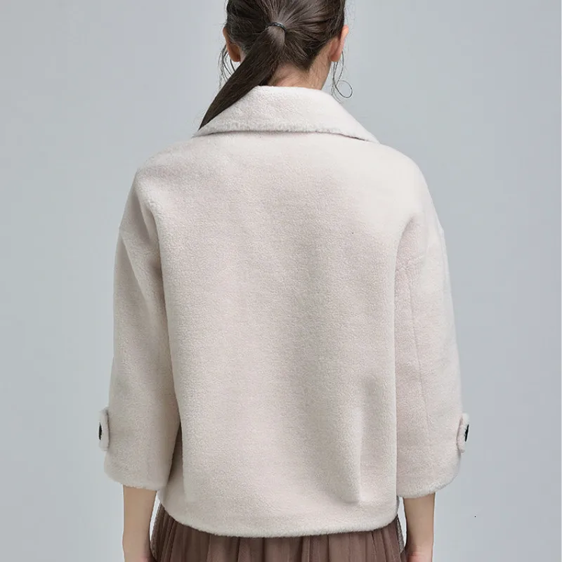 Женское зимнее пальто из натурального меха Овечья овчина мех ягненка настоящая