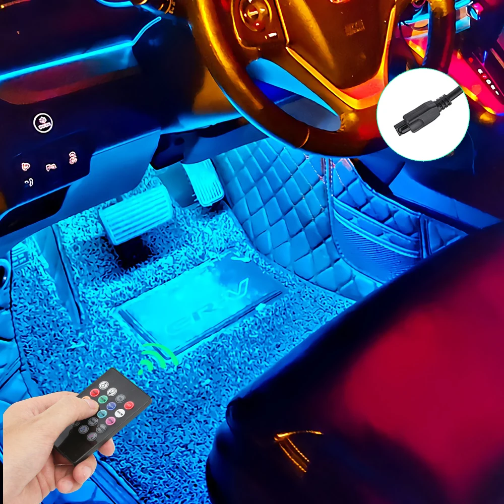 Светодиодный ная подсветка RGB для салона автомобиля беспроводной светильник