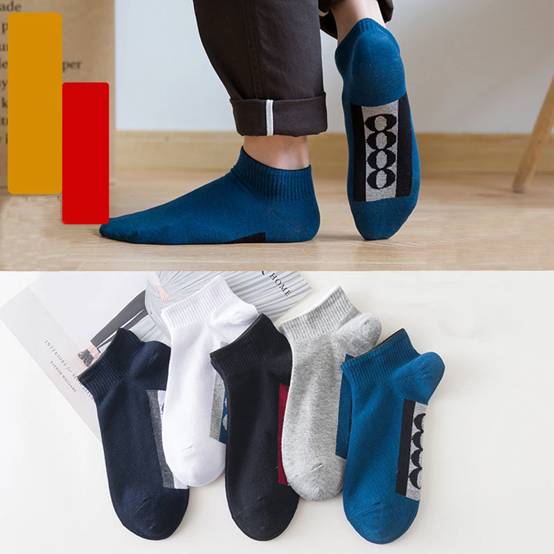 

5 Pair / Lot Summer Cotton Man Short Socks Fashion Breathable Boat Socks Comfortable Casual Socks Male Warm White Men's Socks