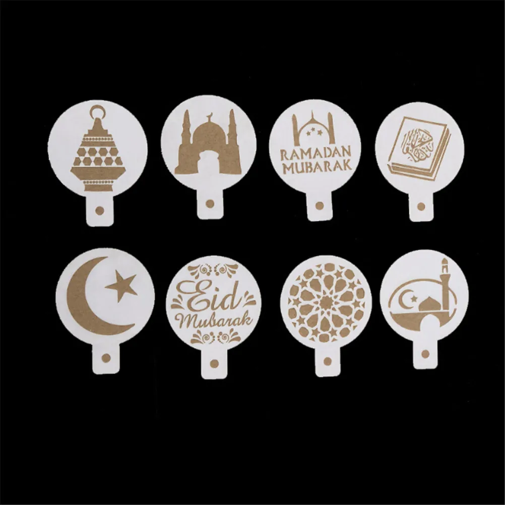 

8 шт./компл. белое пластиковое печенье для торта с мастикой Eid Mubarak Рамадан шаблон для печати трафарет для спрея инструменты для украшения