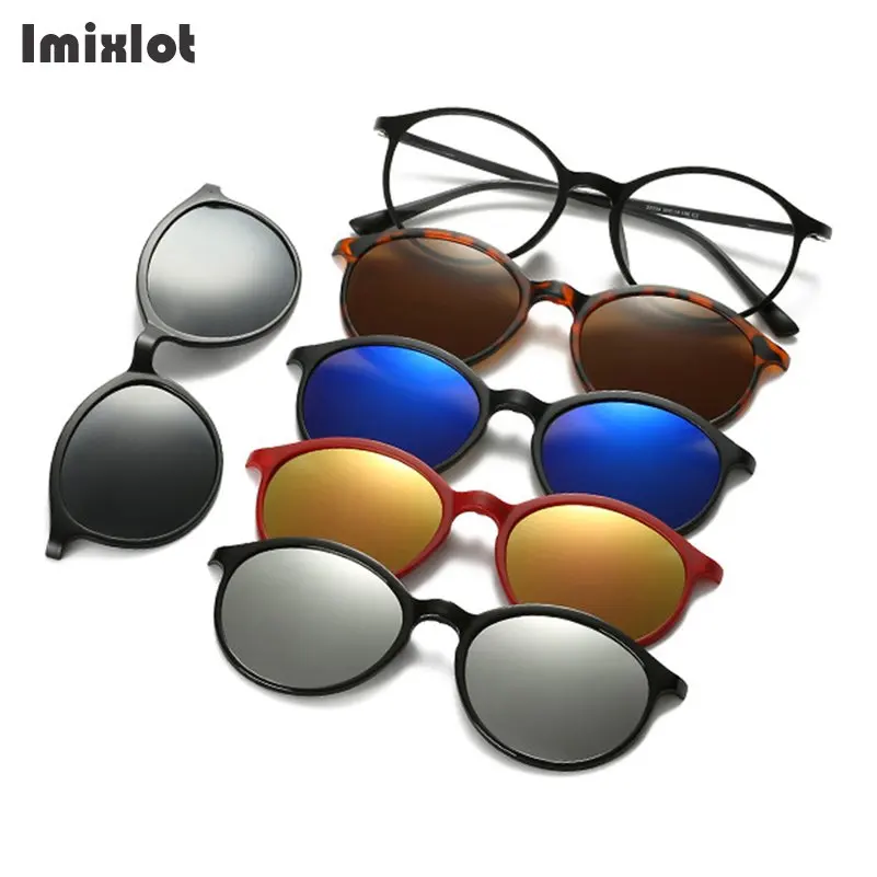 Imixlot 5 магнит объектива Солнцезащитные очки с зажимом зеркальные солнцезащитные