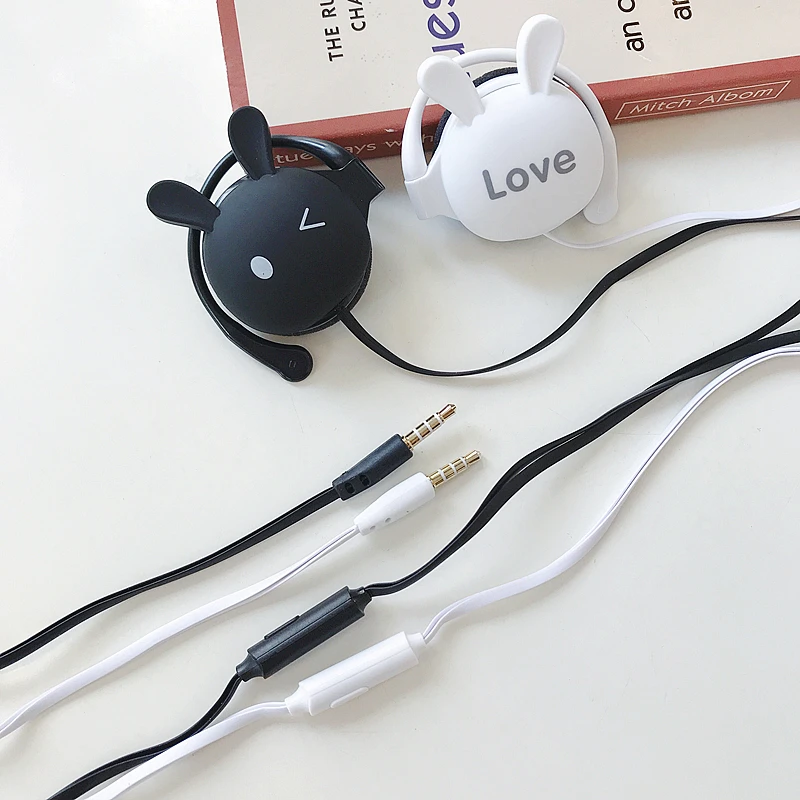 

Cartoon Cute Rabbit Sport Earphone Wired Super Bass Noise Reduction 3.5mm Earphone Earbud With Built-in Microphone Hands Free