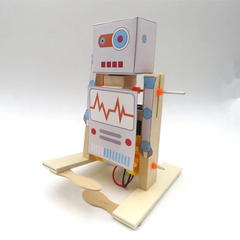 Студенты делают Diy ручной робот ходьба научный экспериментальная электронная