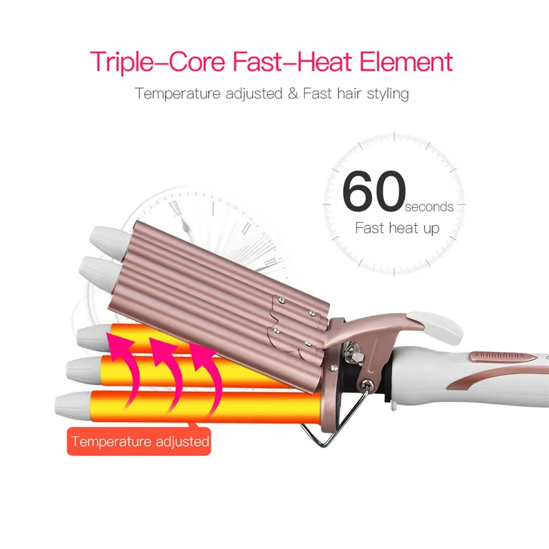 

Curling Hair Curlers Professional Hair Care Styling Tools 5 Barrel Five Pipe Hair Styler Hair Waver Curling Irons Electric Crimp