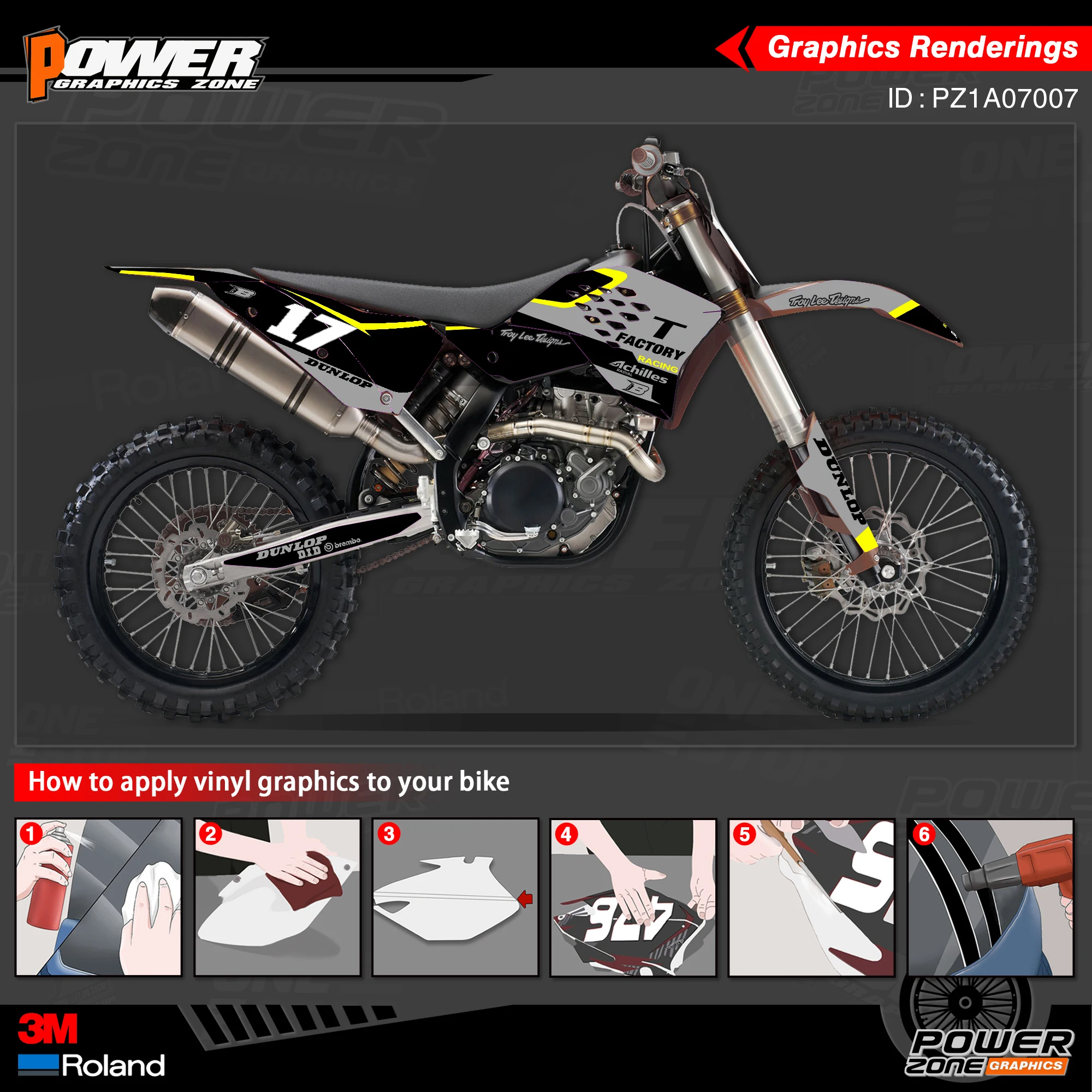 Персонализированные графические фоны PowerZone Team наклейки 3M Набор наклеек для KTM SX SXF