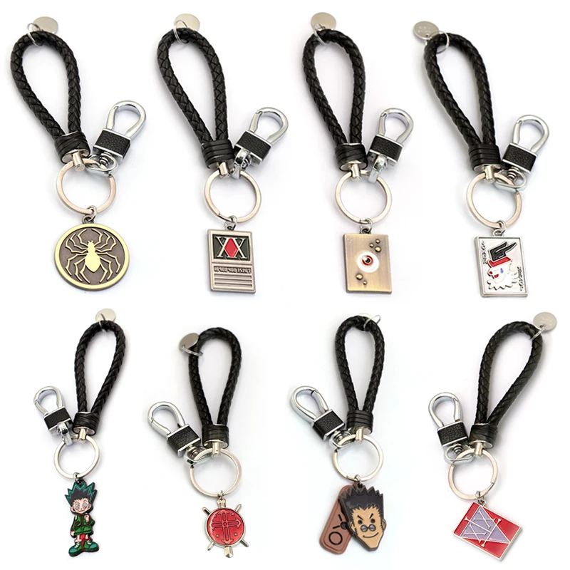 Аниме Охотник × брелок для ключей мужчин Плетеная кожа киллуа золдик хисока