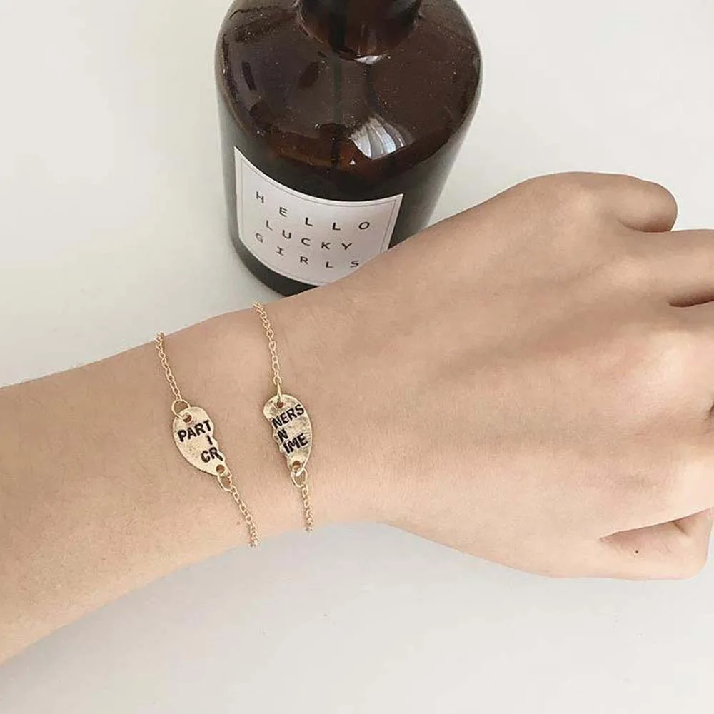 Лучшие браслеты друзья для женщин девушки Головоломка Сердце Браслеты Friendship Forever