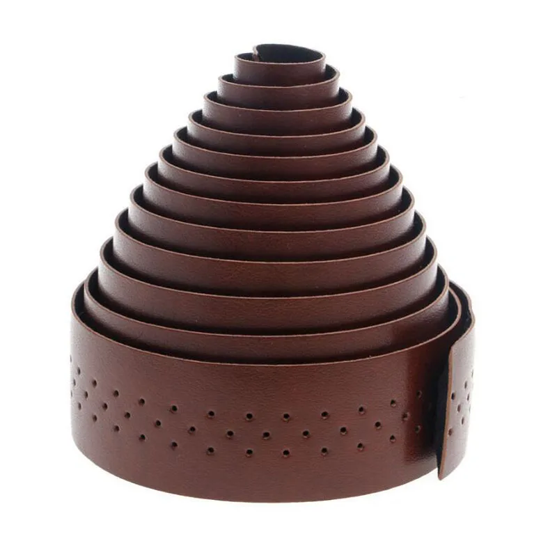 

Bike Bicycle Handlebar tapes 2pcs Bike Cycling Road Bike Handlebar Tape PU Leather Perforated Belt Leather Wrap +2 Bar Plug