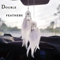 mini dream catcher car pendant accessory interior for girls feather mirror hanging pendant home decor lucky car ornament girls