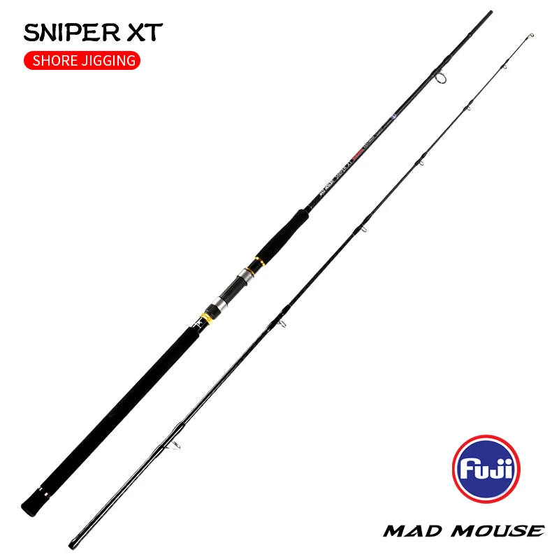 Top MADMOUSE Sniper XT 2.9m 96H/96MH Fuji Parts Cross Carbon Shore Jigging Rod Lure 20-120g PE 1-5# Saltwater Ocean Popping Rod images - 6