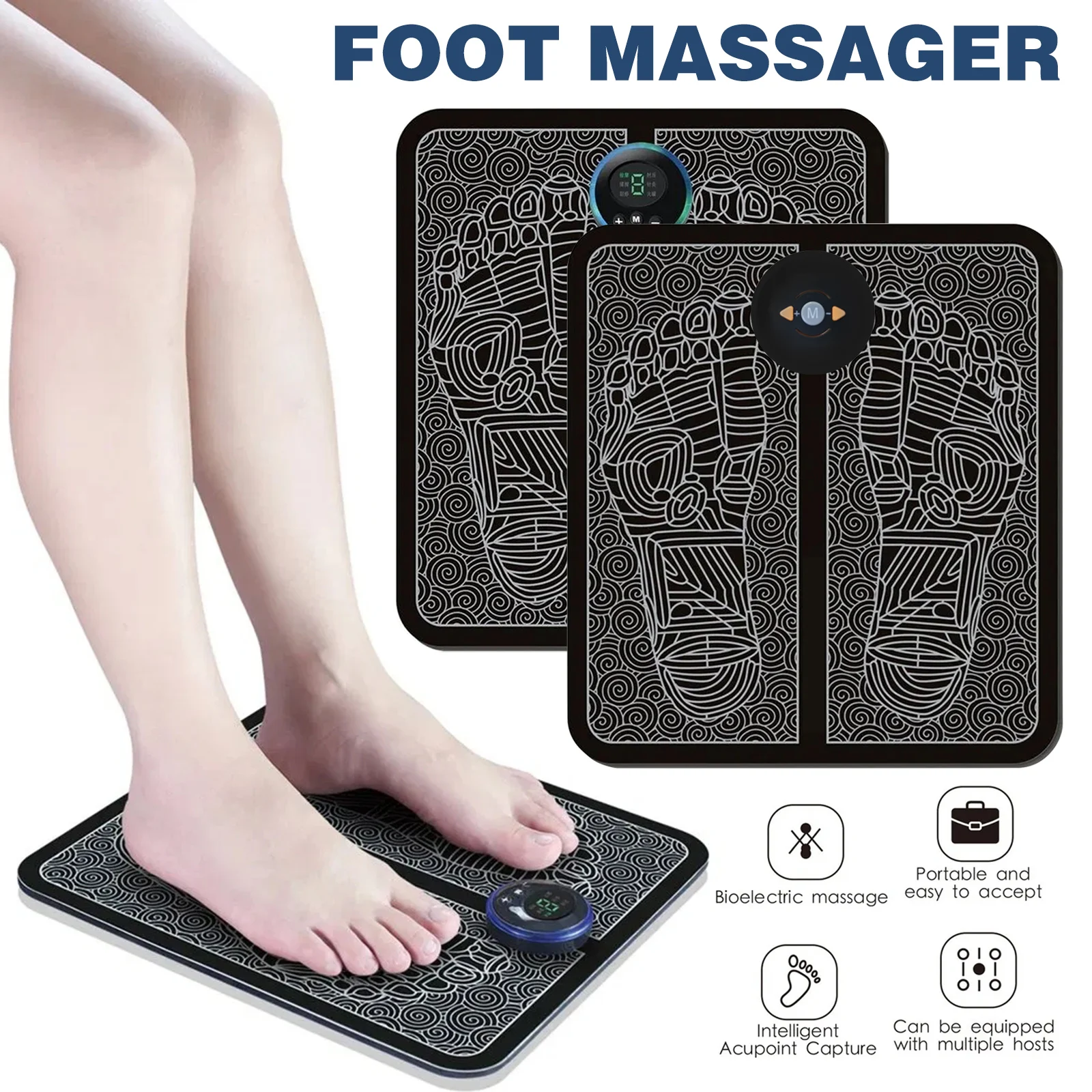 

Hot New EMS Leg Reshaping USB Foot Massager Wireless Remote Control Massage Cushion Household Massage Cushion Foot Tools