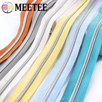 meetee 510meters 5 color nylon coded zipper coil code zip silder head for luggage clothing diy textile sewing accessories