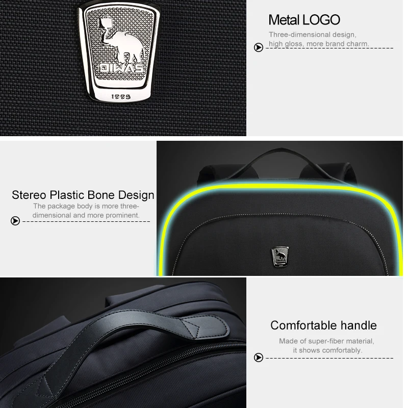 

OIWAS 15.6 inch Business Laptop Backpack Large Capacity Shoulder Bag Waterproof Fashion Bag Travel Schoolbag For Men and Women