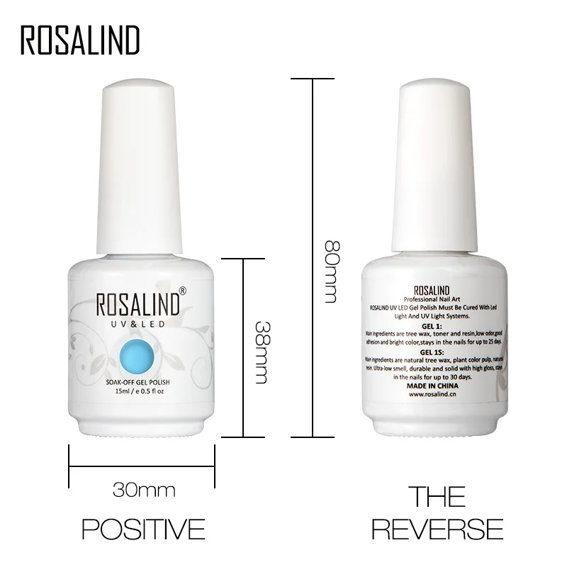 Гель лак для ногтей ROSALIND 6 шт./компл. полуперманентный УФ светодиодный акриловый