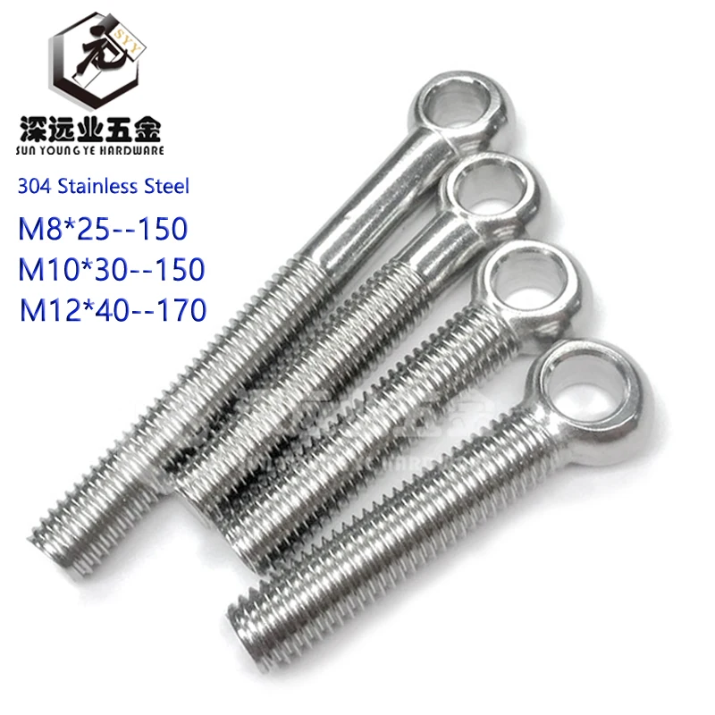 M8 M10 M12 304 Stainless Steel Eye Bolts Fisheye With Holes Bolt GB798 Eyelet Screw Stud Articulated Anchor Bolt Fasterners Bolt
