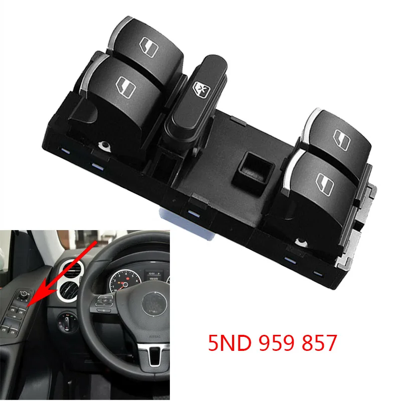 Car Master Power Window Switch 5ND 959 857 for VW CC Tiguan Passat B6 Golf Jetta MK5 MK6 Driver Side Console Control Lifter | Автомобили и