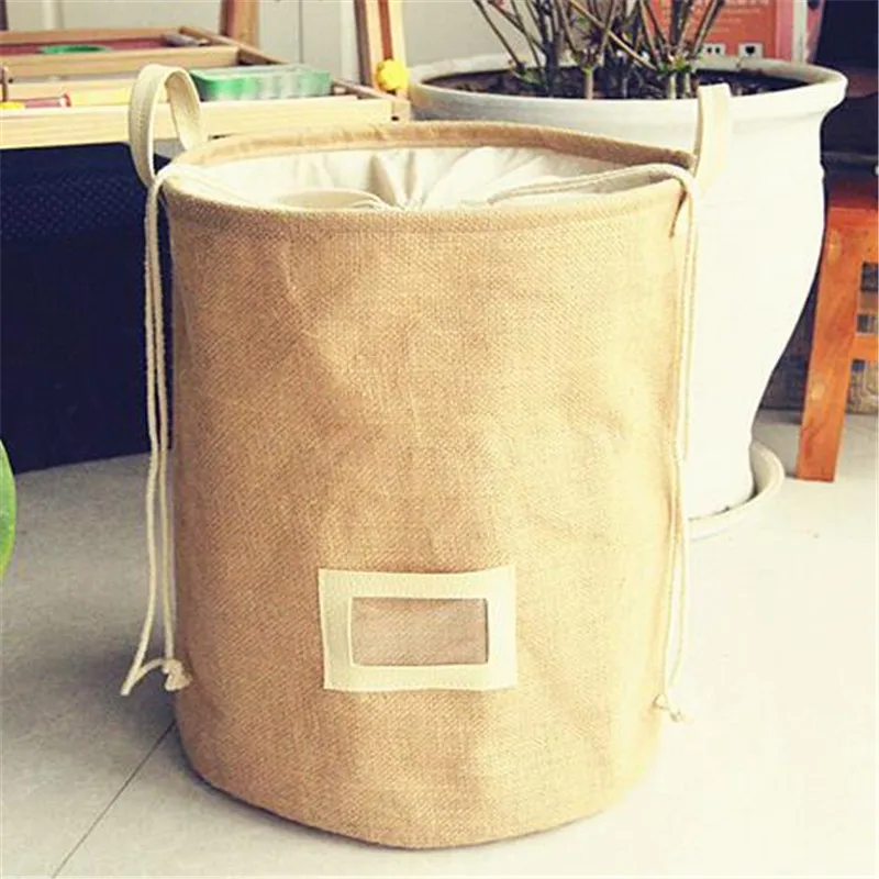 1 шт. желтый небольшой японский из натурального джута сортировки ящики корзины