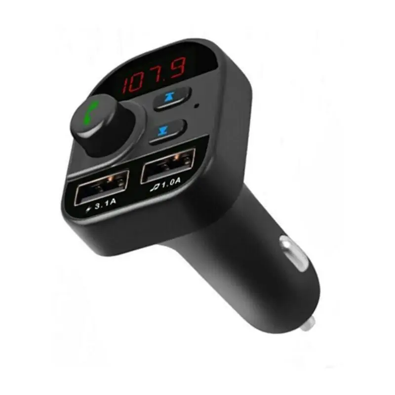 

Автомобильный комплект USB Bluetooth 5,0, зарядное устройство с двумя USB-портами А, FM-передатчик, беспроводной аудиоприемник, ЖК-дисплей с цифровым ...