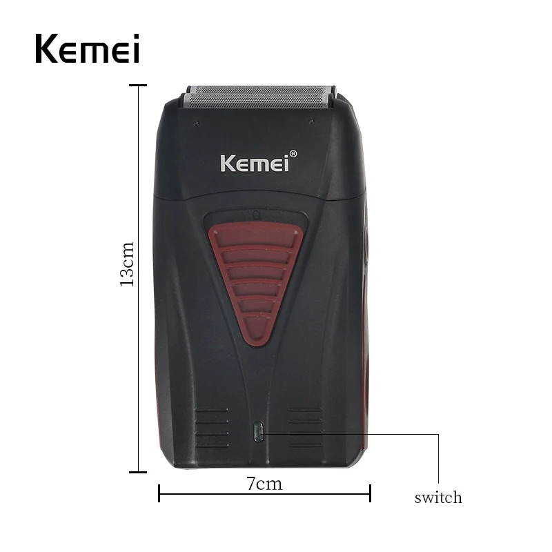 Kemei-3381 Мужская перезаряжаемая Беспроводная Бритва с двойным лезвием, поршневая борода, Бритва для мужчин, аппарат для ухода за кожей лица, парикмахерский триммер