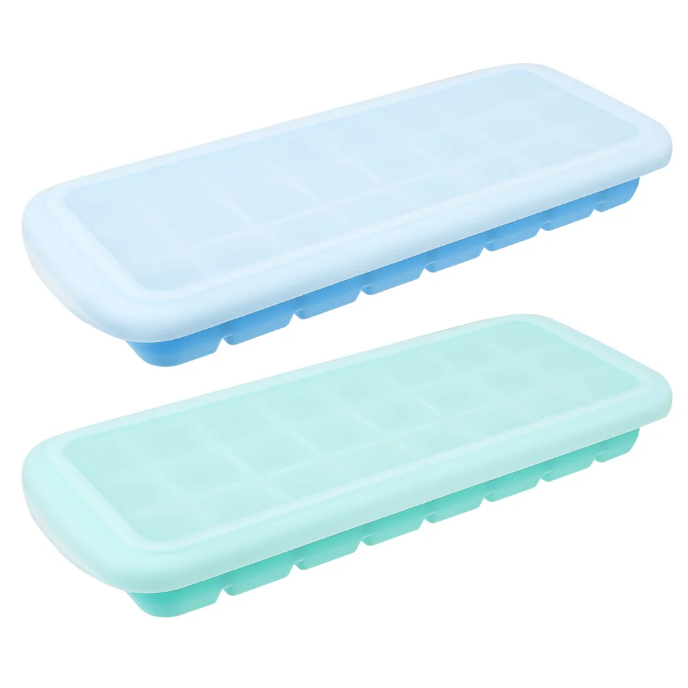 

2pcs 24 Grid Flexible Ice Cube Epoxy Molds with Lid Ice Cube Casting Molds
