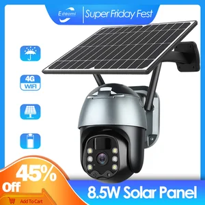 4g solar ip wifi 1080p cctv video wireless surveillance camera outdoor ptz battery security protection waterproof color night free global shipping