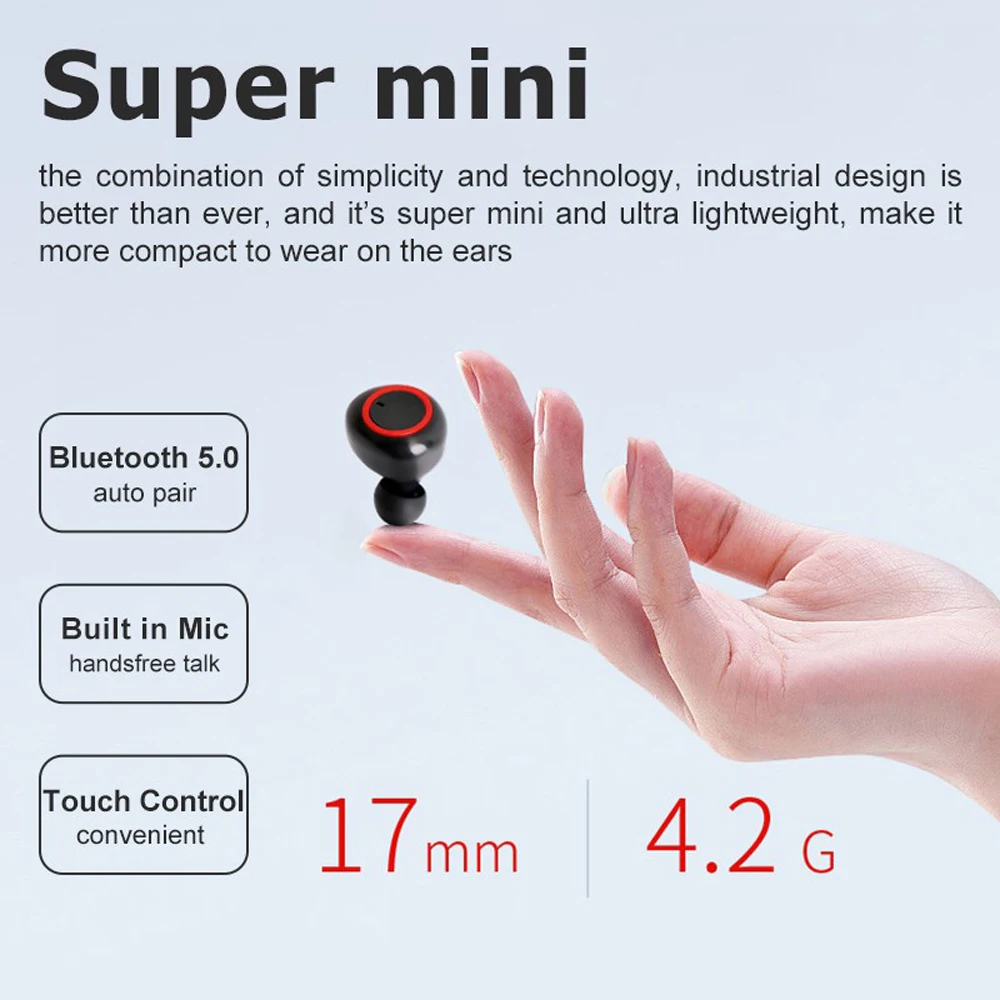 Беспроводные стереонаушники HFP/A2DP Bluetooth 5 0 Спортивная гарнитура DT-2 TWS наушники с