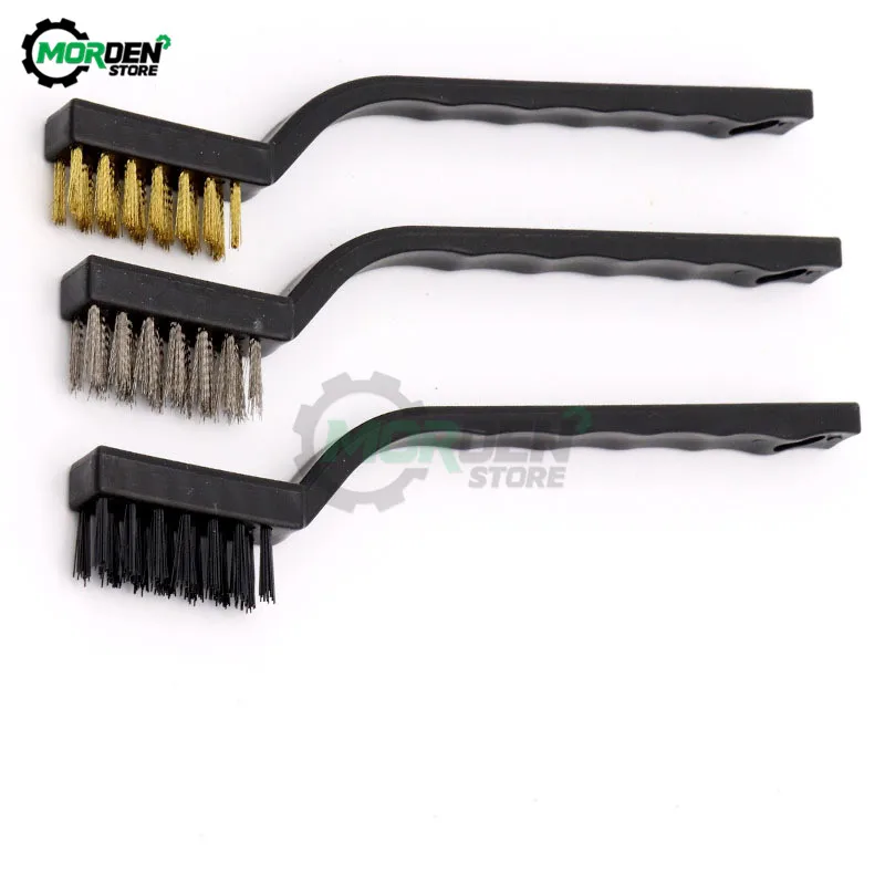 

3Pcs/lot Mini Stainless Steel Rust Brush Brass Clean Polishing Detail Metal Brush Wire Brush Cleaning Tool Dropship