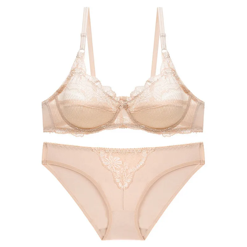 

5 Colors Brassiere Set Sexy Lace Bra Sets Comfortable Push Up underwear set solid crop top female lingerie for women