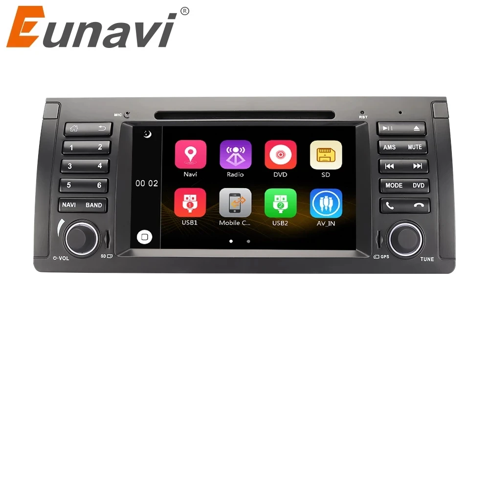 Eunavi 1 Din автомобильный DVD-плеер для BMW E39 E53 X5 Range rover 7 дюймов стерео радио GPS