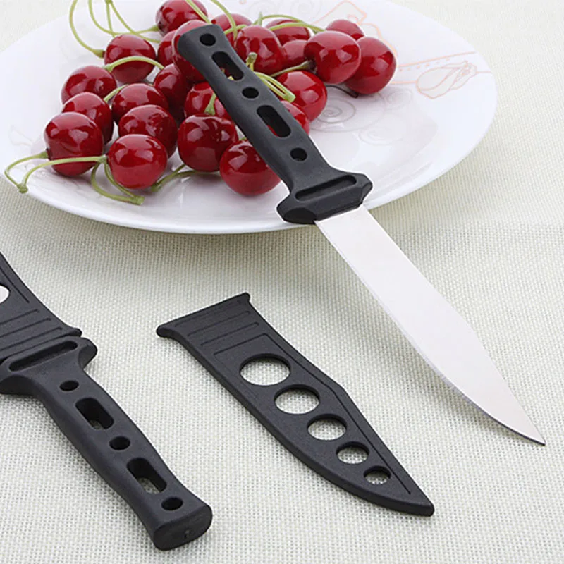 Высококачественный нож для фруктов из нержавеющей стали черный набор с пятью