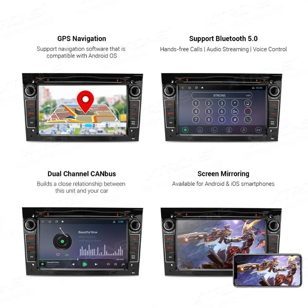 XTRONS 7 &quotAndroid 10 0 автомобильный DVD GPS навигационная мультимедийная система для OPEL