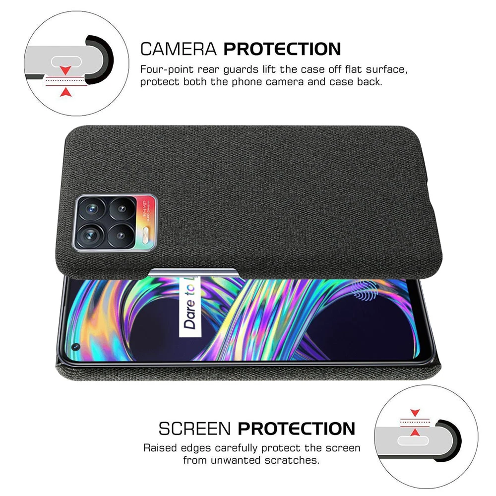 luxury cloth leather shell for oppo realme 8 case slim hard pc phone cover for oppo realme 8 pro 6 4 2021 realme8 8procapafunda free global shipping