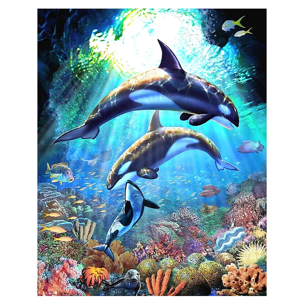 Набор для алмазной вышивки киты картина с мотивом Морского Пейзажа 5D сделай сам