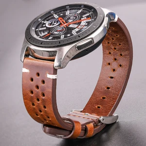 Imported Handmade Cowhide Breathable Watch Band 18 20 22 24mm Men Women 4 Colors Oil Wax Genuine Leather Stra