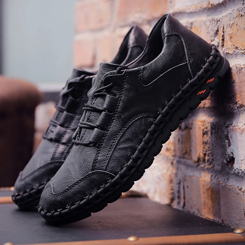 Мужские повседневные кожаные туфли мужские лоферы из натуральной кожи деловая