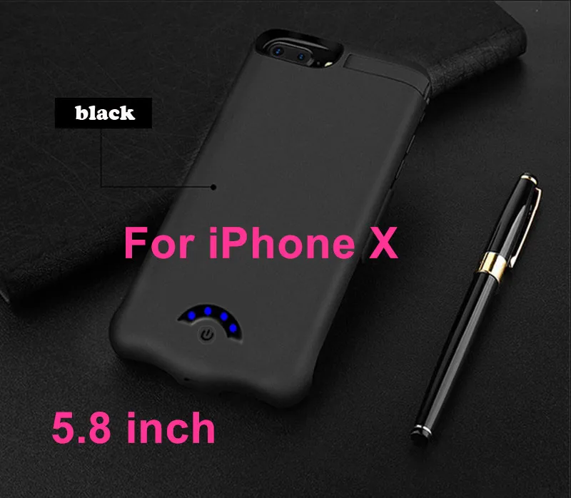 for iphone X black 10000 мАч чехол для зарядного устройства для iPhone 6 6s 7 8 X чехол для аккумулятора телефона зарядное устройство для iPhone 6 6s 7 8 Plus внешний аккумулятор чехол - Цвет: for iphone X black