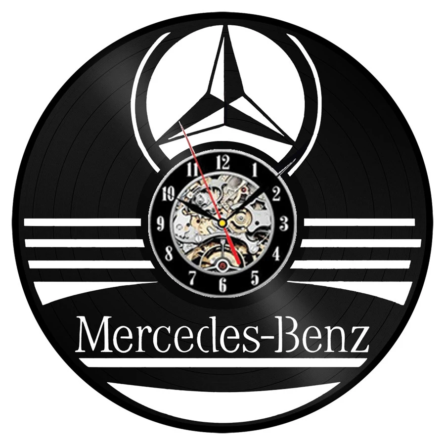 4 Mercedes Benz виниловые настенные часы современный дизайн автомобиля логотип 3D украшение Benz вывеска на стену виниловые Часы настенные домашние декоративные часы - Цвет: 4