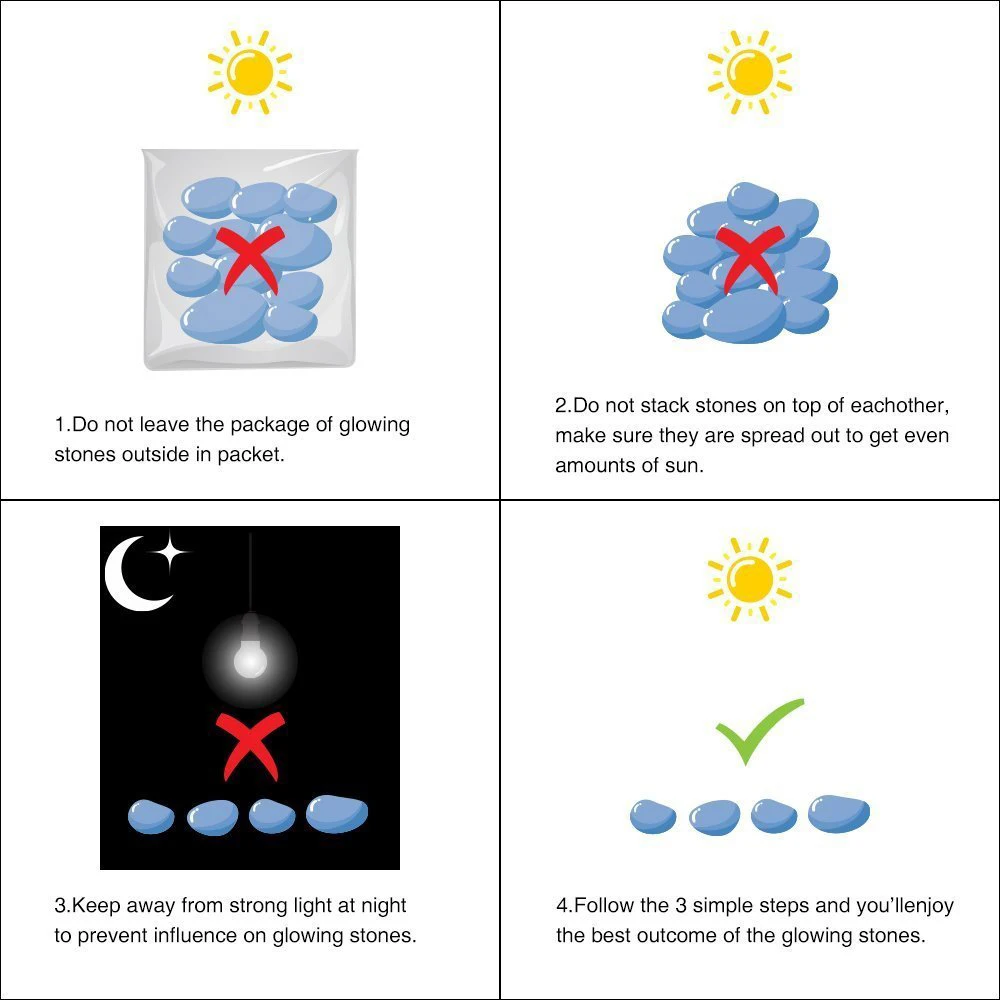 100 шт. светится в темноте садовые камни свечения камней для дорожек дорожки сада