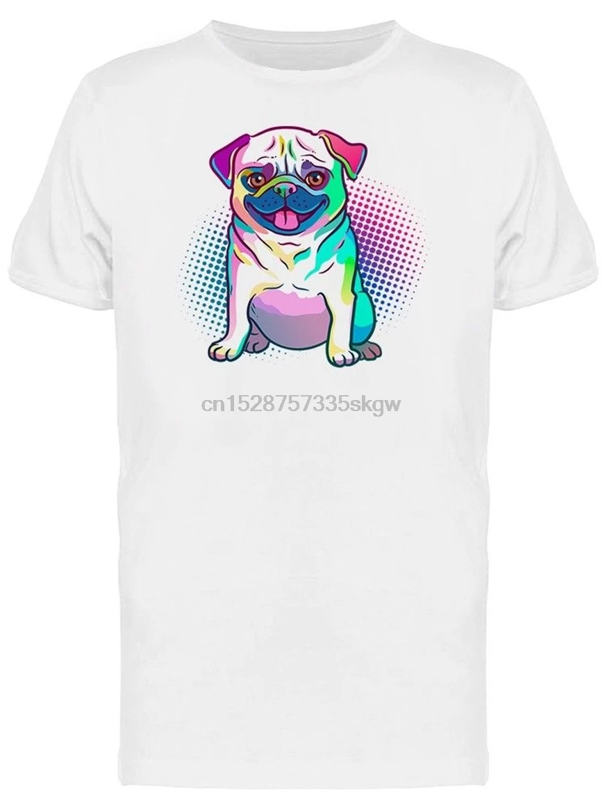 Мужская футболка с изображением мопса Pop Art-бесплатная доставка | одежда