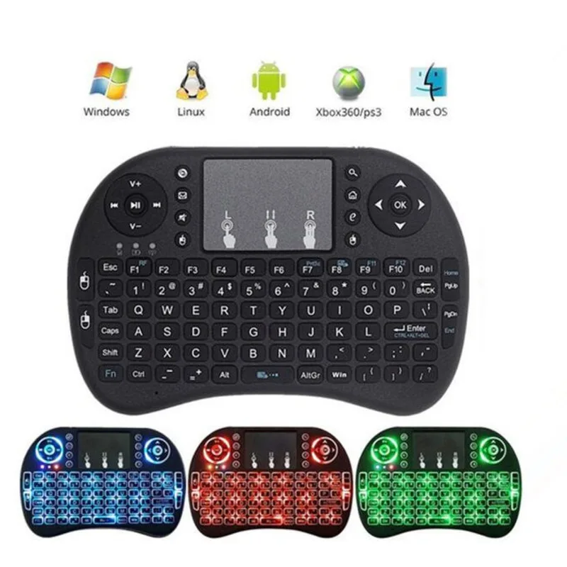 

I8 Mini Backlit Wireless Keyboard 2.4G FlyingTouchpad Air Mouse Remote Intelligent Controller For Android TV BOX T9 X96 Battery