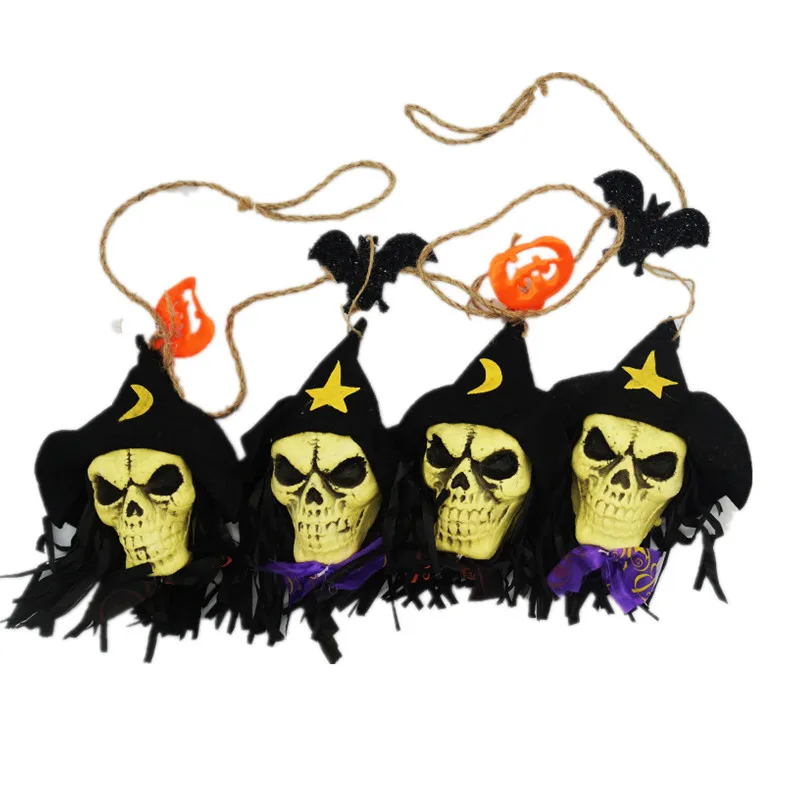 

Halloween Decorations Garland Flags Ghost Festival Hanging Bat Skull String Pendant Home Bar Family Party Decor Pendant